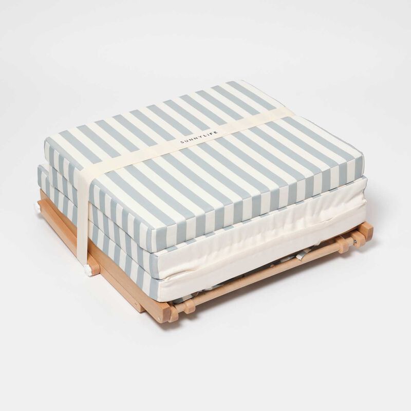 SUNNYLiFE Pool House Daybed Sea Sage Stripe image number 3